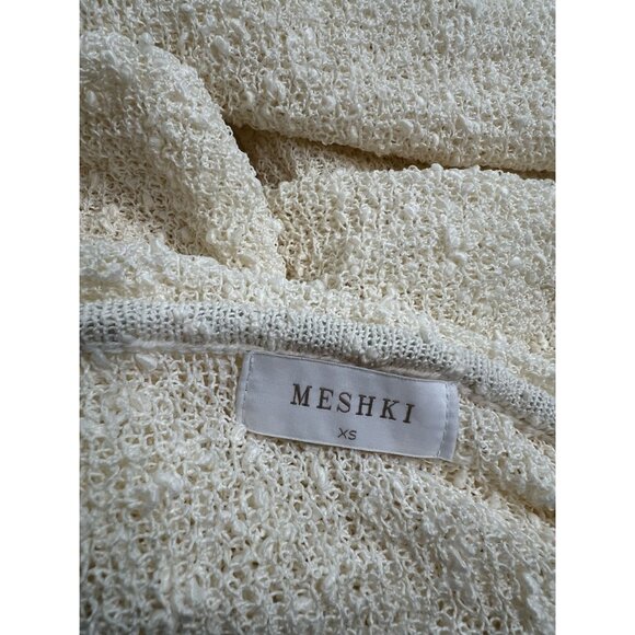 Meshki Marisol Off Shoulder Boucle Mini Dress in Ivory - Picture 5 of 5